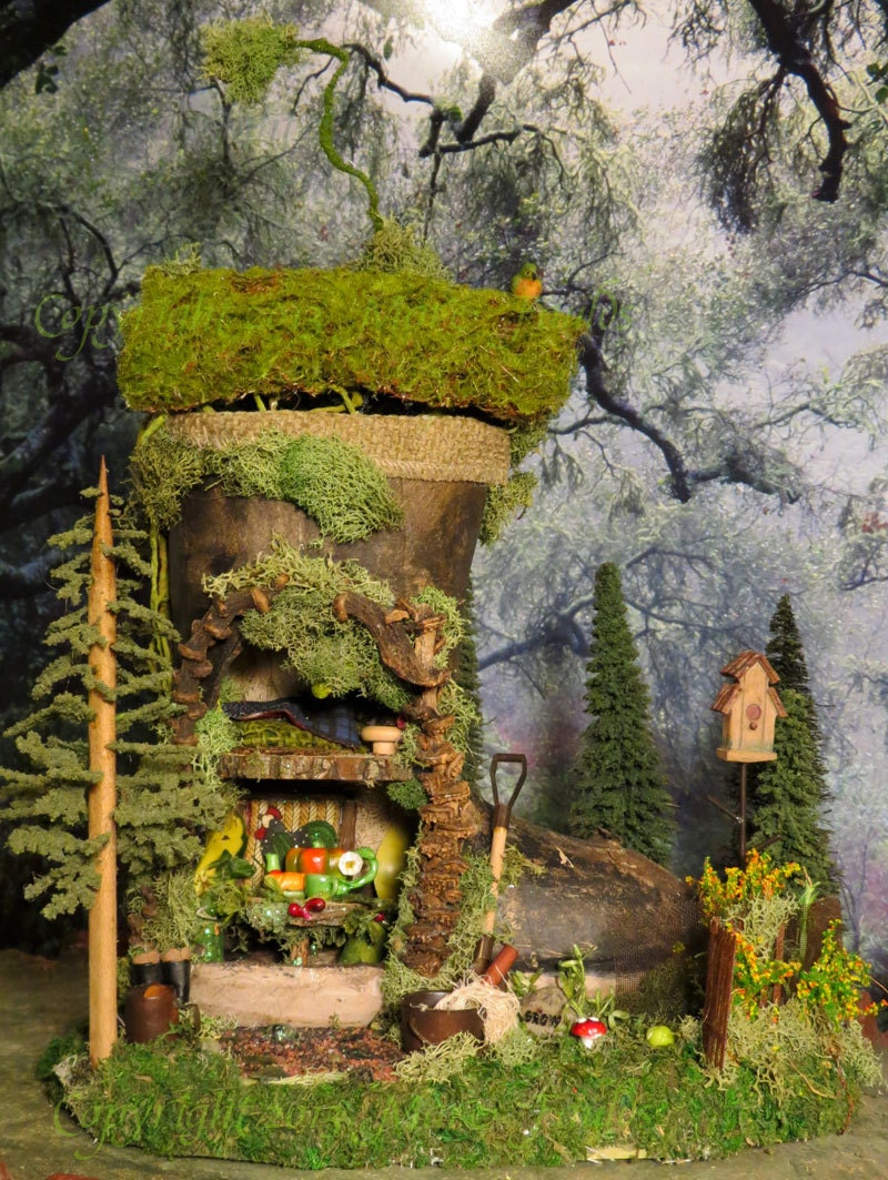 Fairy House, Fairy Boot Gardener, Miniature House, Woodland Fairies, Faeries, Fairy Houses