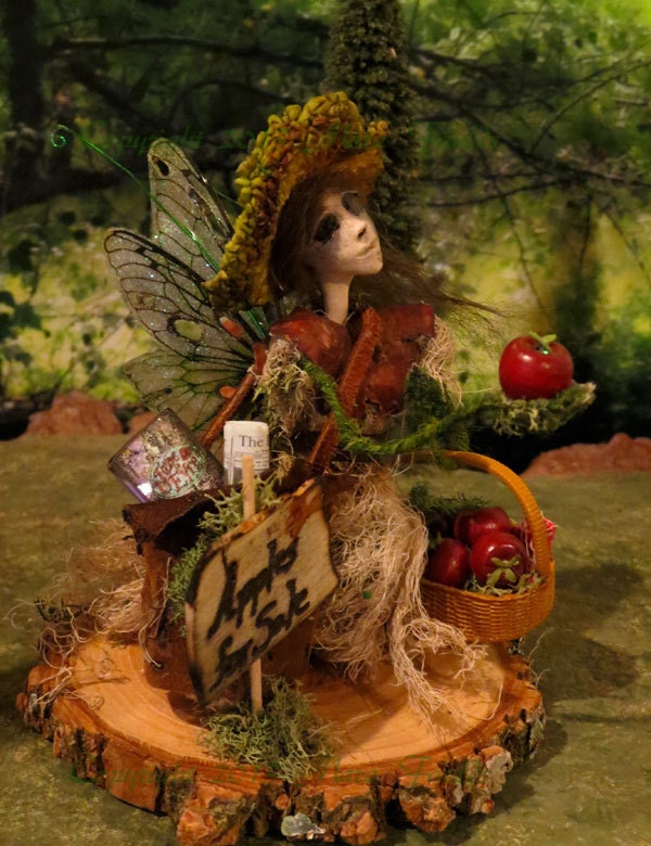Fantasy Faery Art Doll, Apple Annie, OOAK Art Doll, Woodland Fairies, Faeries, Fairies