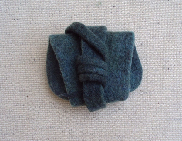 Felt wrist pouch - 'Forest', OOAK design