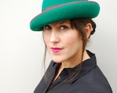 Emerald Green Assymetrical Womens hat