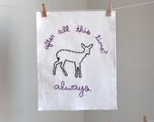 Snape's doe patronus & Harry Potter quote hand embroidered illustration