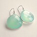 Aqua Chalcedony Earrings Gemstones Bezel Set in Sterling Silver - Large, Faceted Briolettes - Unique Beautiful Framed Stone Jewelry