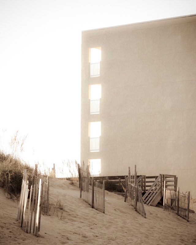 beach photography, architecture, sand dunes, warm tones, outer banks