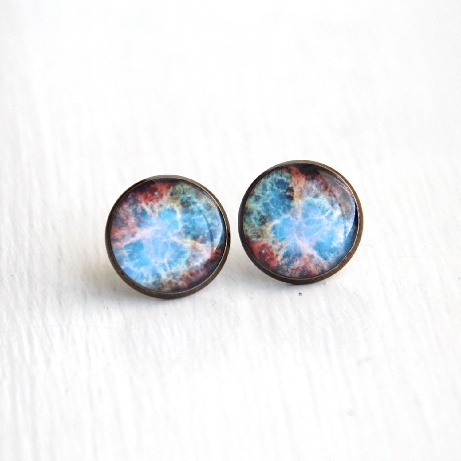 Nebula Jewelry, Space Earrings, Stud Earrings, Nerdy Earrings, NASA, Resin Earrings