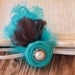 Turquoise HAIR CLIP-HEADBAND-Infant Hair Clip-Infant Hairclip-Toddler Hairclips--Baby Head Bands--Flower Headbands--Feather Headbands