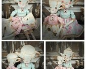 Tea service - Family tea servis - ooak art doll - 17 inch (43 cm) dolls