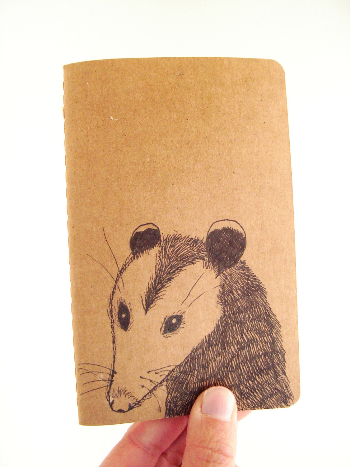 Possum Moleskine Journal - Hand Drawn Possum on Small Plain Moleskine Journal - Pocket Moleskine Cahier
