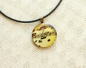 Vintage music notes necklace