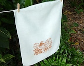 hand printed linen tea towel - Fruit Pigeon