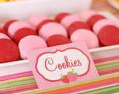 Red Pink Berry Strawberry  Birthday Party - DIY PRINTABLE BLANK Food Label - Instant Download - PS803CA1f