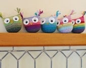 Eco-Friendly Crochet Owl - Choose Your Colors - Pick Baby Or Child Toy - Crochet Rainbow Stuffed Toy