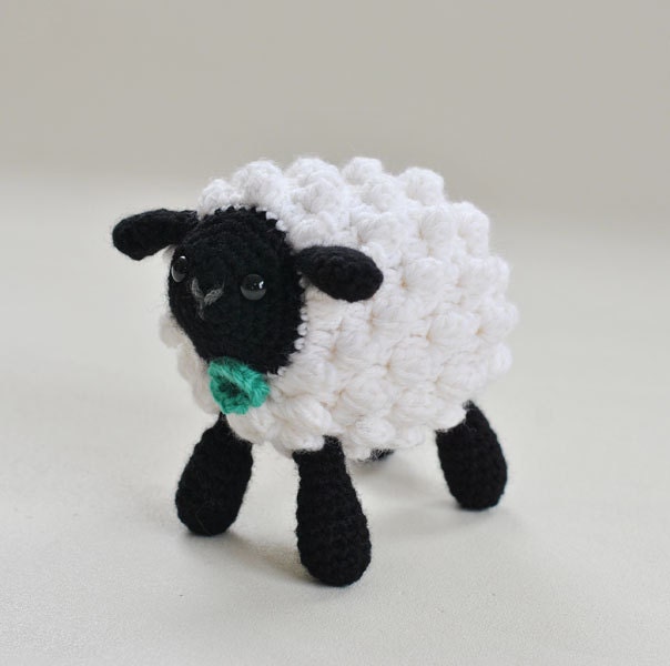 Toy Sheep - Crochet Lamb - All Natural Wool Toy - Ecofriendly Plushie