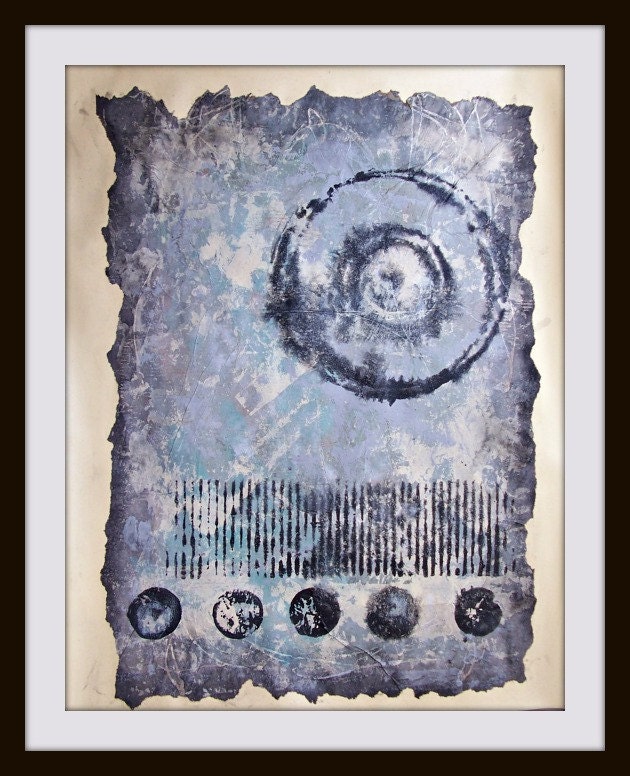 Modern art original painting circles and geometrical shapes mixed media grey black white on paper home office decor 19.5"x 25.5"