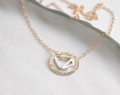 Charm Necklace Gold Circle Mixed Metal - NAPA VALLEY CHARM Collection
