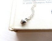 Tiny Heart Necklace - love, silver, simple, small, vintage inspired, valentine's day, anniversary, wholesale available