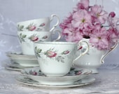 Paragon Bridal Rose tea set: fine English bone china tea cup, saucer and plate, perfect for a bridal shower or wedding