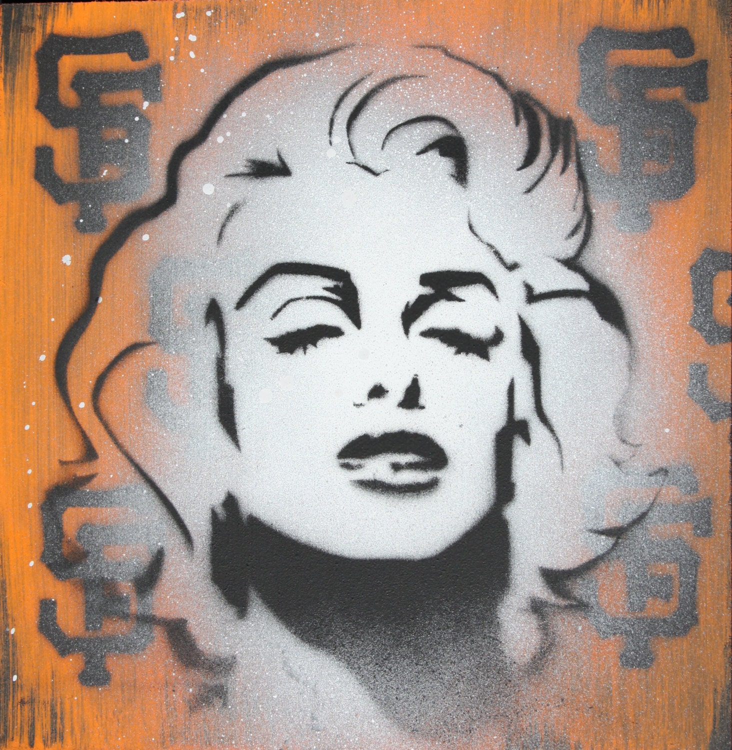 SF Giants x Marilyn Monroe Stencil Art Original Limited