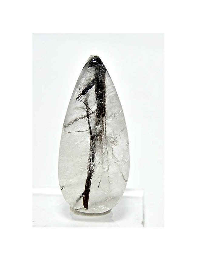 Schorl Black Tourmilated Quartz Stone Cabochon Contour Surface 39 carats Faux Druzy