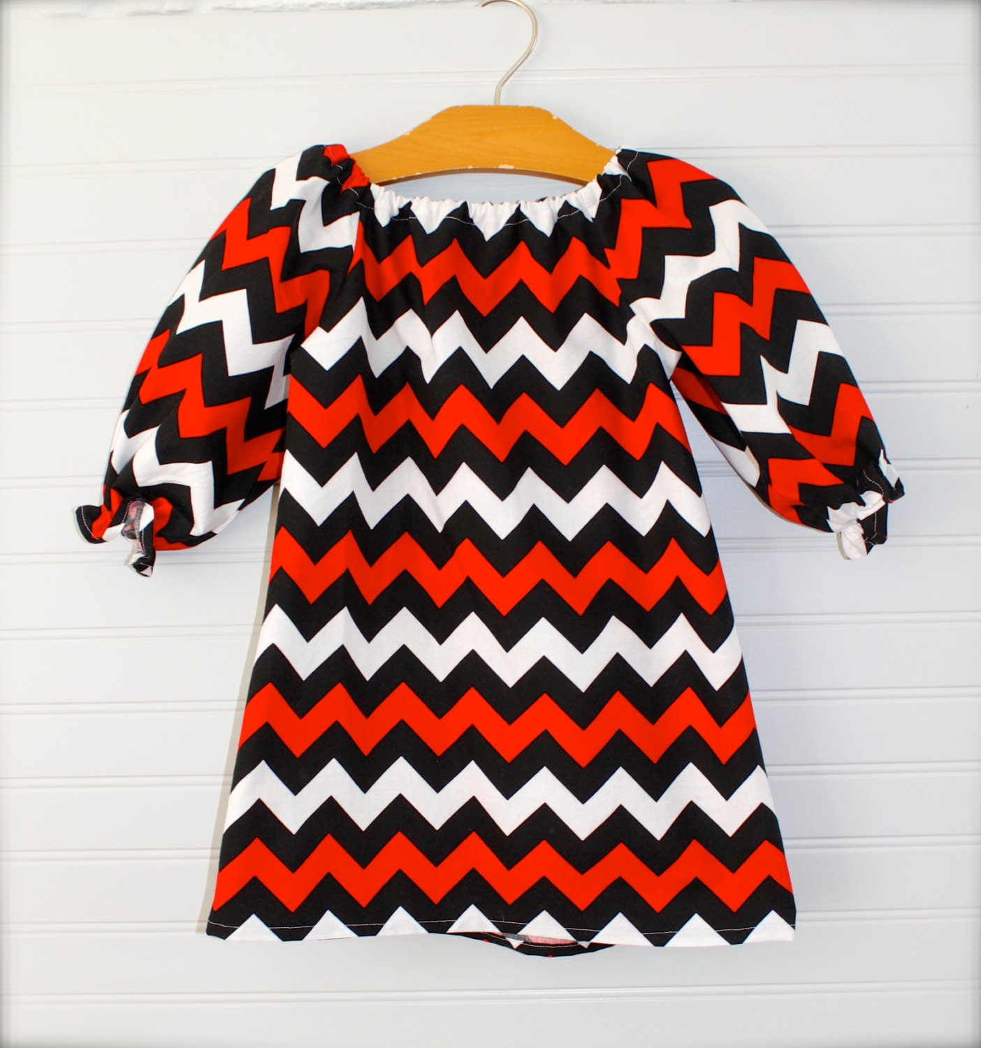 CHOOSE YOUR TEAM - long sleeve chevron dress - baby girl toddler - many sizes