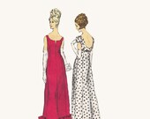 Vintage Vogue 60s Sewing Pattern Formal Evening Gown Cocktail Dress Sleeveless Maxi Length Empire Waist Bust 32