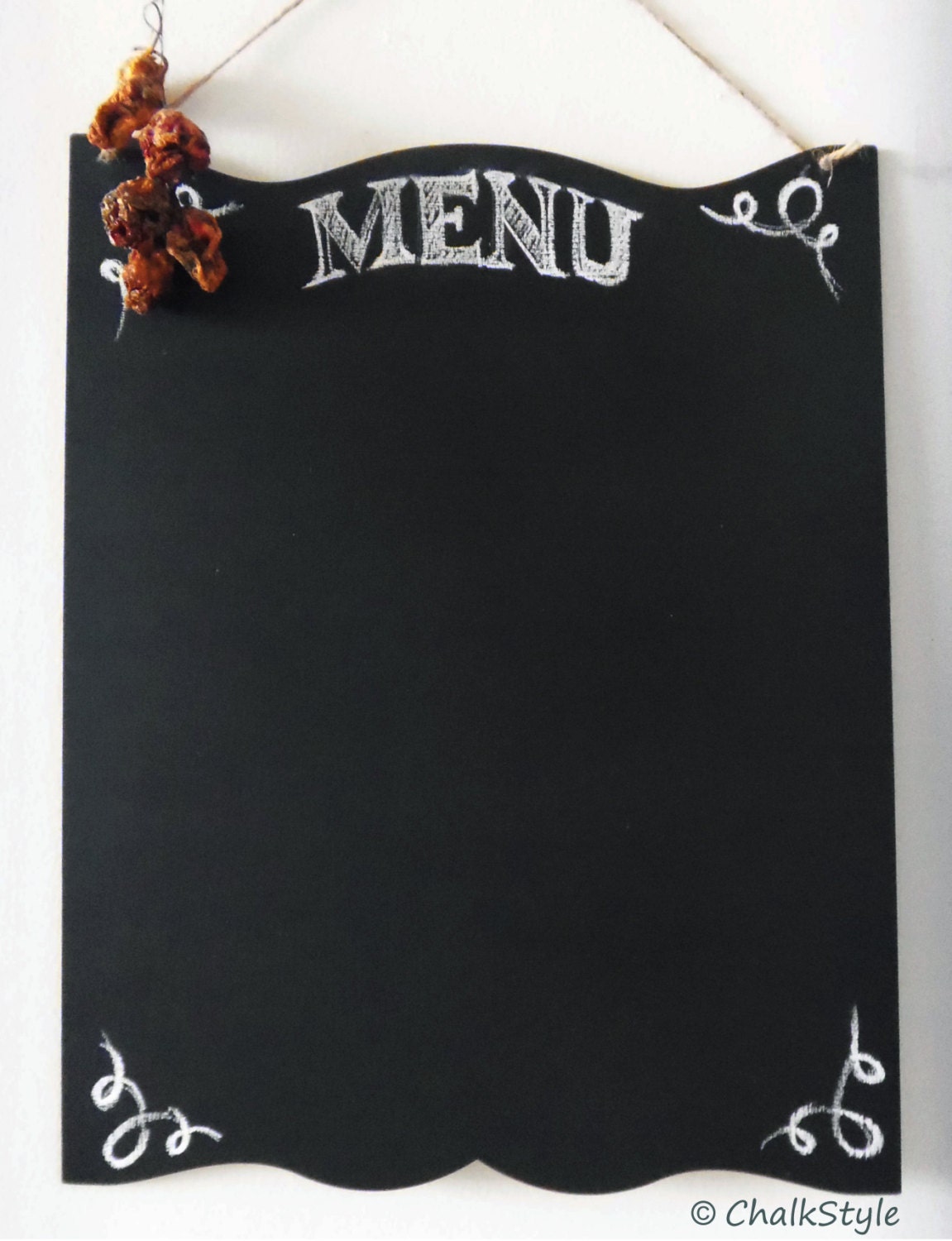 Chalkboard Large Menu Rustic Wedding Sign Chalk Board with Jute Twine