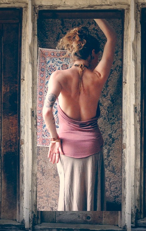 nasima halter top. organic bamboo hemp blend. choose your hand dyed color. 'made to order'