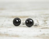 COSMOS - Sweet Tooth Studs - Black - Midnight Stars Shimmer Post Earrings by Blissful Bird Studio