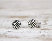 SIMPLY ZEBRA - Animal Print Post Earrings by Blissful Bird Studio