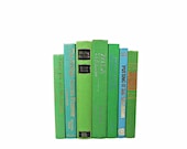EMERALD GREEN & AQUA Decorative Books, Book COllection, Wedding Decor, Book Decor, Interior Design, Home Decor, blue ocean