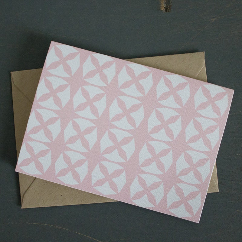 Individual Spring Beach Umbrella Card - In Blush Pink