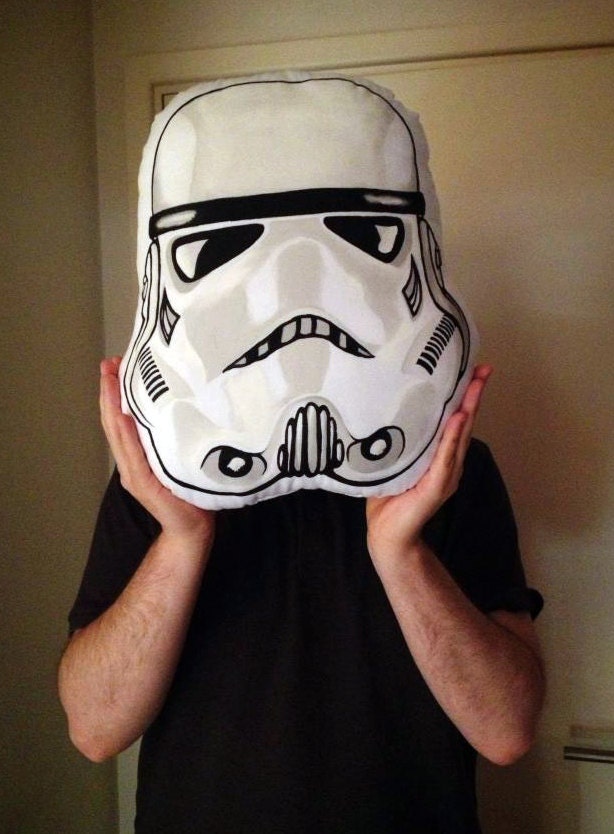 Made to order - Hand painted Stormtrooper cushion by LokiCoki