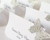 Silver and White- Butterfly Place Cards, Luxe Wedding Name Cards, Wedding  Escort Cards- NEW