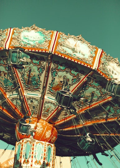 Carnival photography, carousel Photography, ferris wheel photography, Nursery art, Nursery Decor, nursery prints, turquoise, print