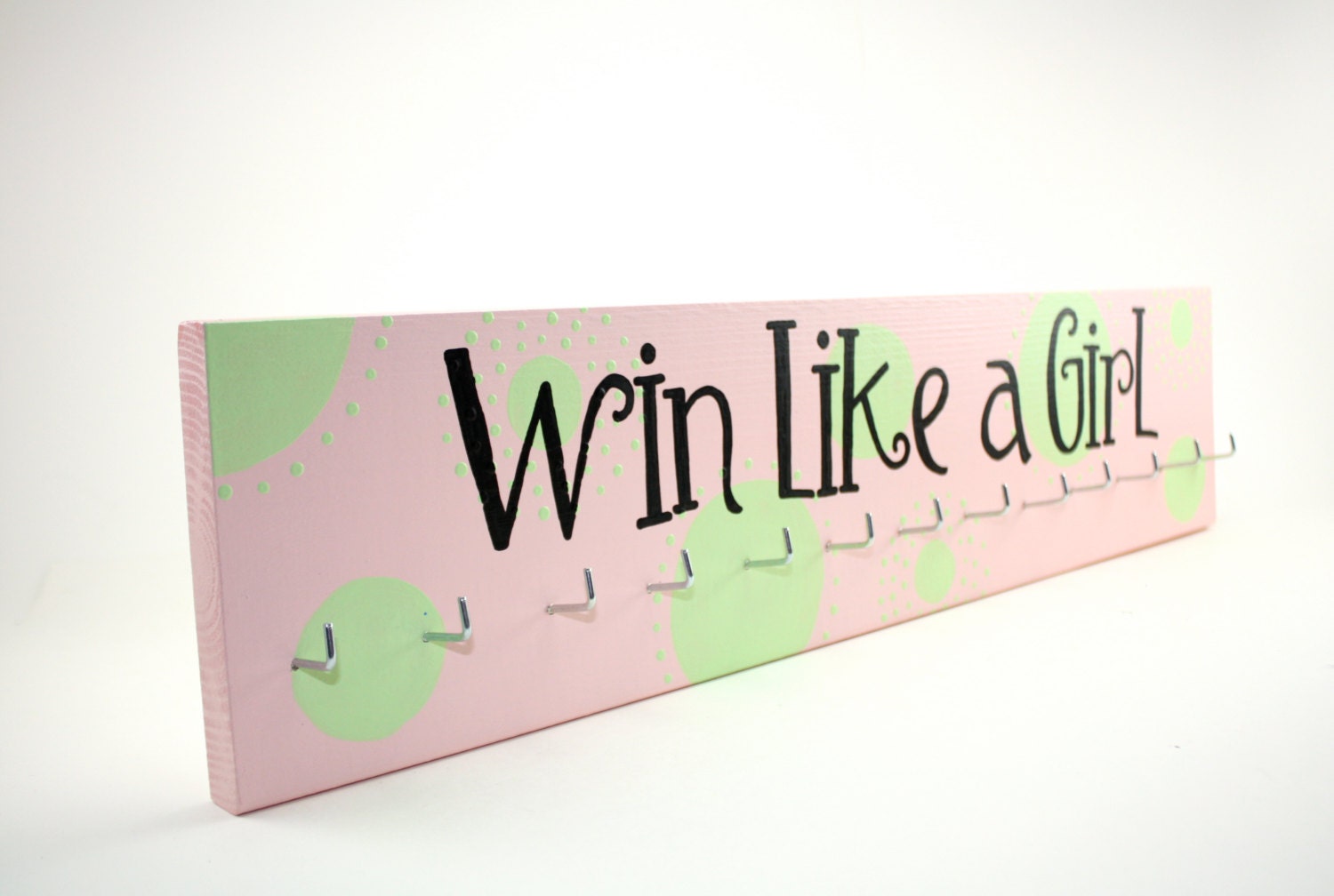 Polka Dot Win Like a Girl Medal Holder (Large)