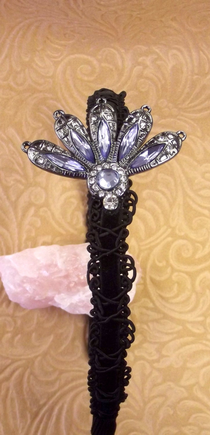 Vintage Style Headband,  Handmade Hair Accessory, Crystal Accent, Art Deco,  Women