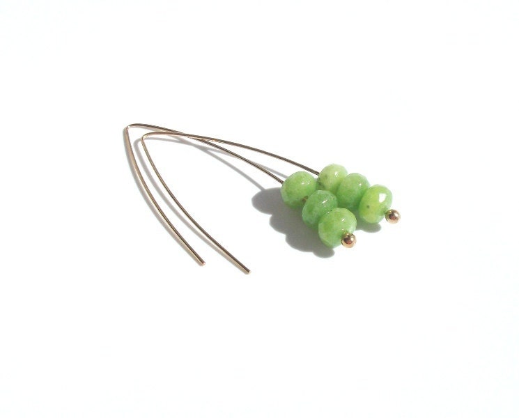 Peridot Faceted Gemstone  Earrings- Tender Shoots, gemstone earrings, spring earrings, Spring Fashion, 2013 trend