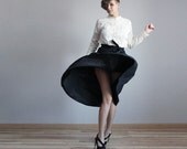 Waist bow black maxi skirt