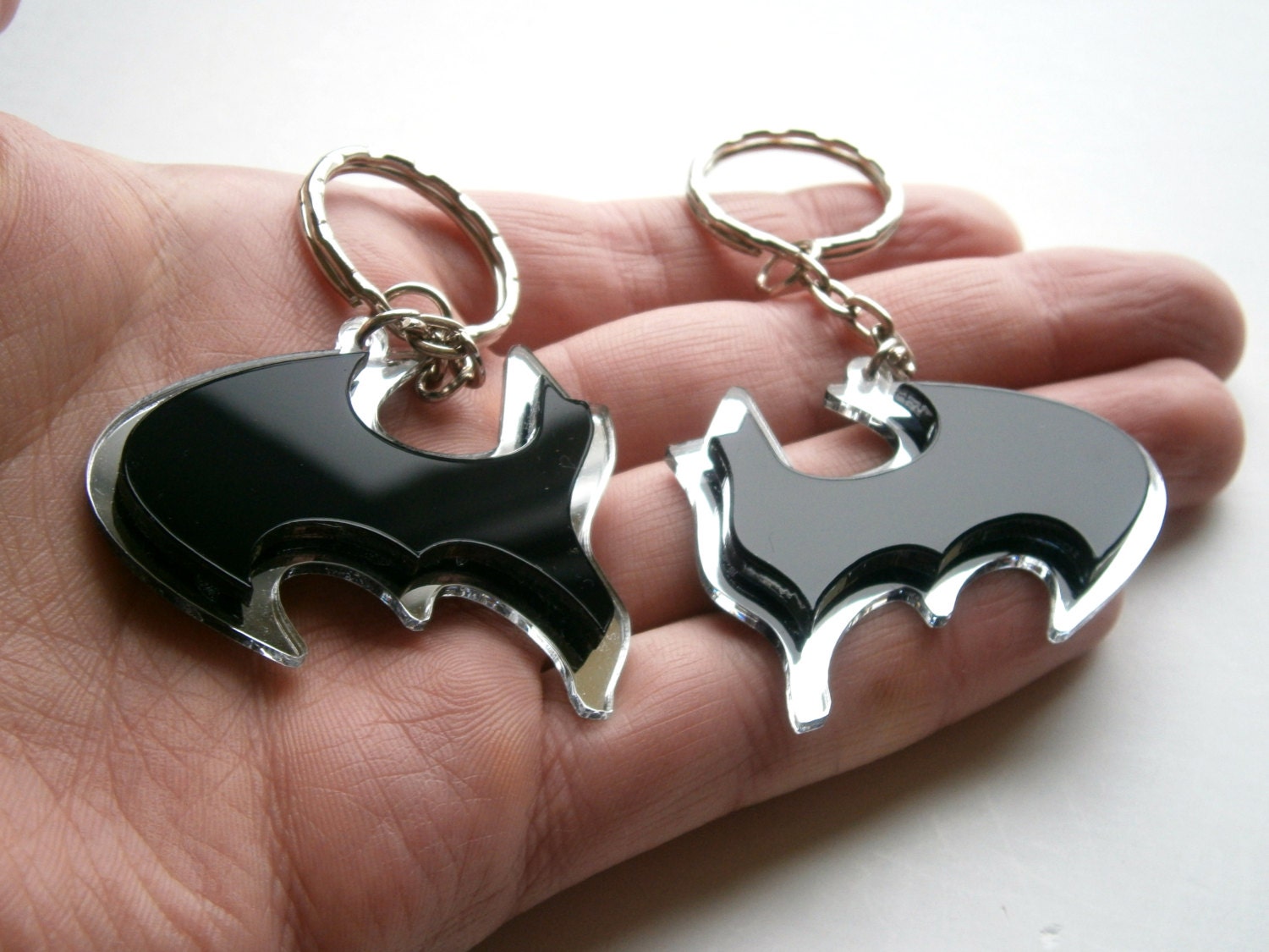 Sale 30 %  Batman  Keychain -  Friendship Keychains-  Best Friends -  Laser Cut Unique Design By EDS