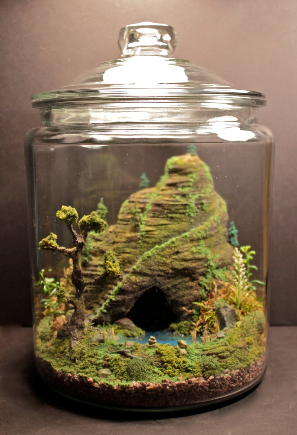 Mystic Mountain Stairway - Miniature Bonsai Zen Garden - Terrarium / Diorama