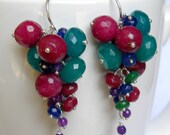 Mixed Berry Cluster - Ruby, Sapphire, Emerald, and Amethyst Jade