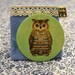 Fabric Eagle Owl Illustration Pocket Mirror