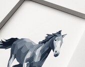 Running Horse 2, Geometric, Minimal, Animal Print, Wild Horse, Original illustration, Art, A4, A3, A6, A5