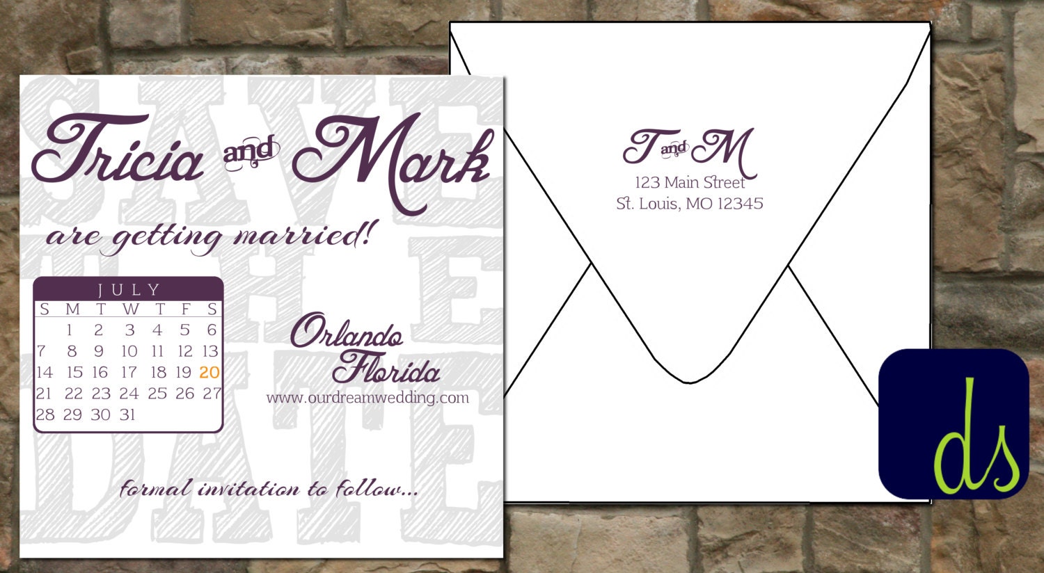 Save the Date - Calendar Style - SAMPLE ONLY