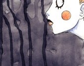 Watercolor Illustration Print - Orange ( 4 X 6")