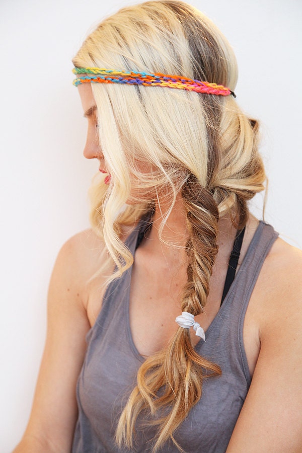 Neon Headband Tie Dye Hair Band Boho Style Elastic Stretch Hairwrap