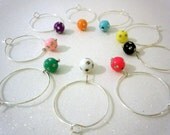 Wine Charms beads--set of 9 -(E)