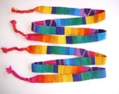 Tribal Pattern Fabric Trim, Straps, Colorful Woven Textile, Set of 2