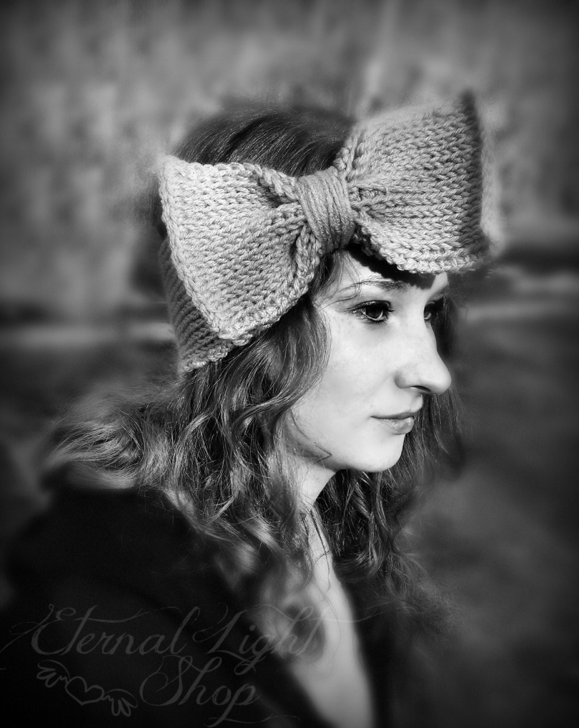 ALL SIZES Knitted Big Bow Ear Warmer
