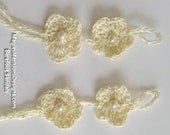 Crochet Barefoot Sandals Foot Jewelry Ivory Color with Pearls Handmade Crocheted One Size Fits Tweens, Teens and Women