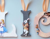 Alice in Wonderland (Vintage) 8" Personalized Childrens Wood Letters